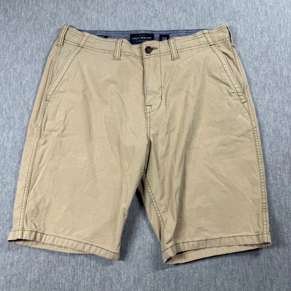 Lucky Brand Shorts Mens 34 Brown Saturday Stretch Chino Flat Front Flat Front